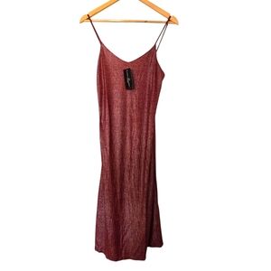NWT Amelia James Elegant Burgundy Slip Dress Size Small